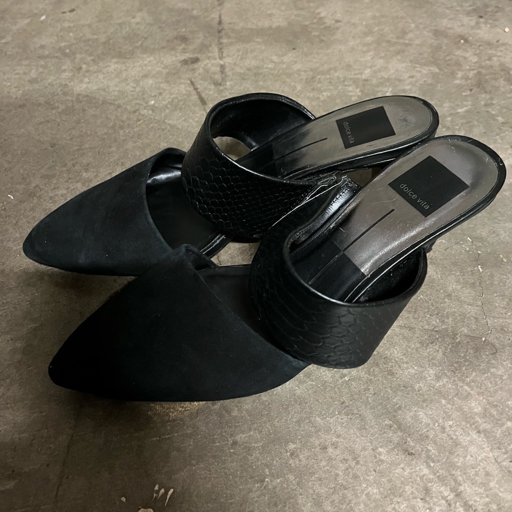 Dolce Vita Black kitten heel mules